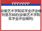 安徽艺术学院奖学金评定细则是怎样的(安徽艺术学院奖学金评定细则)