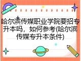 哈尔滨传媒职业学院要招专升本吗，如何参考(哈尔滨传媒专升本条件)