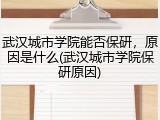 武汉城市学院能否保研，原因是什么(武汉城市学院保研原因)