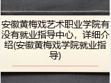 安徽黄梅戏艺术职业学院有没有就业指导中心，详细介绍(安徽黄梅戏学院就业指导)