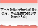 丽水学院毕业后就业前景怎么样，毕业生去向(丽水学院就业去向)