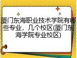 厦门东海职业技术学院有哪些专业，几个校区(厦门东海学院专业校区)