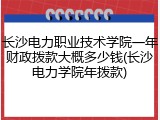 长沙电力职业技术学院一年财政拨款大概多少钱(长沙电力学院年拨款)