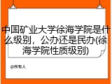 中国矿业大学徐海学院是什么级别，公办还是民办(徐海学院性质级别)