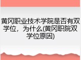 黄冈职业技术学院是否有双学位，为什么(黄冈职院双学位原因)