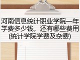 河南信息统计职业学院一年学费多少钱，还有哪些费用(统计学院学费及杂费)