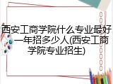 西安工商学院什么专业最好，一年招多少人(西安工商学院专业招生)