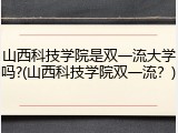山西科技学院是双一流大学吗?(山西科技学院双一流？)