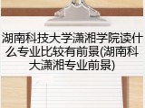 湖南科技大学潇湘学院读什么专业比较有前景(湖南科大潇湘专业前景)