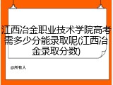 江西冶金职业技术学院高考需多少分能录取呢(江西冶金录取分数)
