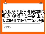 山东服装职业学院就读期间可以申请哪些奖学金(山东服装职业学院奖学金类别)