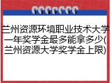 兰州资源环境职业技术大学一年奖学金最多能拿多少(兰州资源大学奖学金上限)