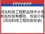河北科技工程职业技术大学知名校友有哪些，校史介绍(河北科技工程校友校史)