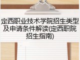 定西职业技术学院招生类型及申请条件解读(定西职院招生指南)