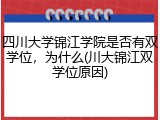 四川大学锦江学院是否有双学位，为什么(川大锦江双学位原因)