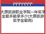 太原旅游职业学院一年奖学金最多能拿多少(太原旅游奖学金最高)