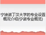 宁波诺丁汉大学的专业设置概况介绍(宁诺专业概览)
