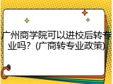 广州商学院可以进校后转专业吗？(广商转专业政策)