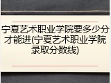 宁夏艺术职业学院要多少分才能进(宁夏艺术职业学院录取分数线)