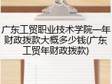 广东工贸职业技术学院一年财政拨款大概多少钱(广东工贸年财政拨款)