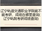 辽宁轨道交通职业学院能不能考研，成绩在哪里查询(辽宁轨院考研成绩查询)
