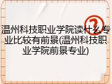 温州科技职业学院读什么专业比较有前景(温州科技职业学院前景专业)
