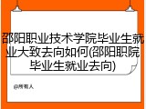 邵阳职业技术学院毕业生就业大致去向如何(邵阳职院毕业生就业去向)
