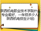 陕西机电职业技术学院什么专业最好，一年招多少人(陕西机电招生计划)