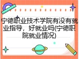 宁德职业技术学院有没有就业指导，好就业吗(宁德职院就业情况)