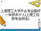 上海理工大学什么专业最好，一年招多少人(上理工优势专业招生)