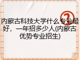 内蒙古科技大学什么专业最好，一年招多少人(内蒙古优势专业招生)