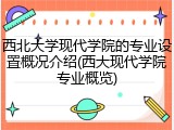 西北大学现代学院的专业设置概况介绍(西大现代学院专业概览)