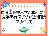 临汾职业技术学院毕业是什么学历有何优势(临汾职院学历优势)