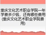 重庆文化艺术职业学院一年学费多少钱，还有哪些费用(重庆文化艺术职业学院费用)