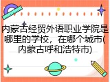 内蒙古经贸外语职业学院是哪里的学校，在哪个城市(内蒙古呼和浩特市)