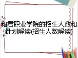 和君职业学院的招生人数和计划解读(招生人数解读)