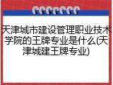 天津城市建设管理职业技术学院的王牌专业是什么(天津城建王牌专业)