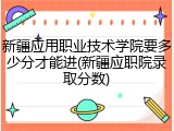 新疆应用职业技术学院要多少分才能进(新疆应职院录取分数)