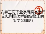 安徽工商职业学院奖学金评定细则是怎样的(安徽工商奖学金细则)