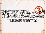 河北资源环境职业技术学院开设有哪些奖学和助学金(河北院校奖助学金)