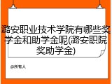 潞安职业技术学院有哪些奖学金和助学金呢(潞安职院奖助学金)