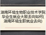 湖南环境生物职业技术学院毕业生就业大致去向如何(湖南环境生职就业去向)