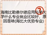 海南比勒费尔德应用科学大学什么专业就业比较好，原因是啥(海比大优势专业)