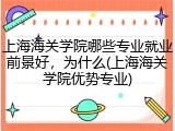 上海海关学院哪些专业就业前景好，为什么(上海海关学院优势专业)