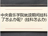 中央音乐学院就读期间挂科了怎么办呢？(挂科怎么办)