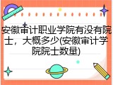 安徽审计职业学院有没有院士，大概多少(安徽审计学院院士数量)