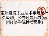惠州经济职业技术学院是什么级别，公办还是民办(惠州经济学院性质级别)