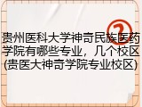 贵州医科大学神奇民族医药学院有哪些专业，几个校区(贵医大神奇学院专业校区)