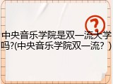 中央音乐学院是双一流大学吗?(中央音乐学院双一流？)