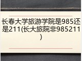 长春大学旅游学院是985还是211(长大旅院非985211)